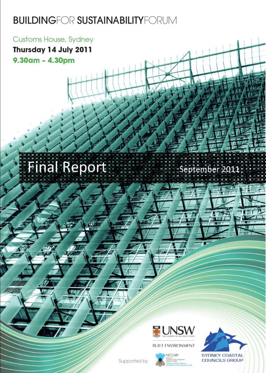 Building for Sustainability Forum - front page