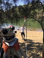 Oceanwatch's Andy Myers surveying a possible trial site.